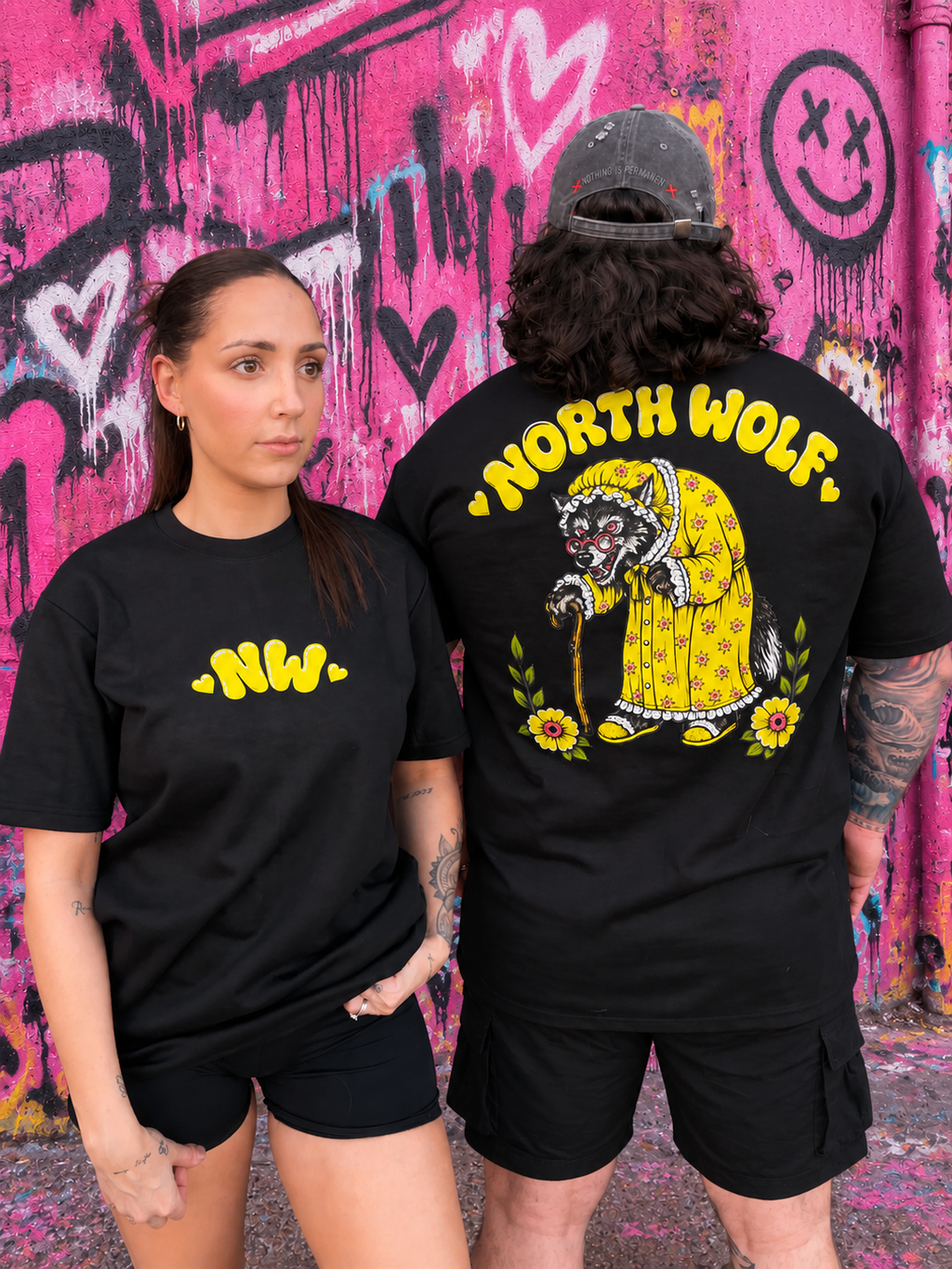 Big Bad Granny Wolf: Heavy Tee - Yellow