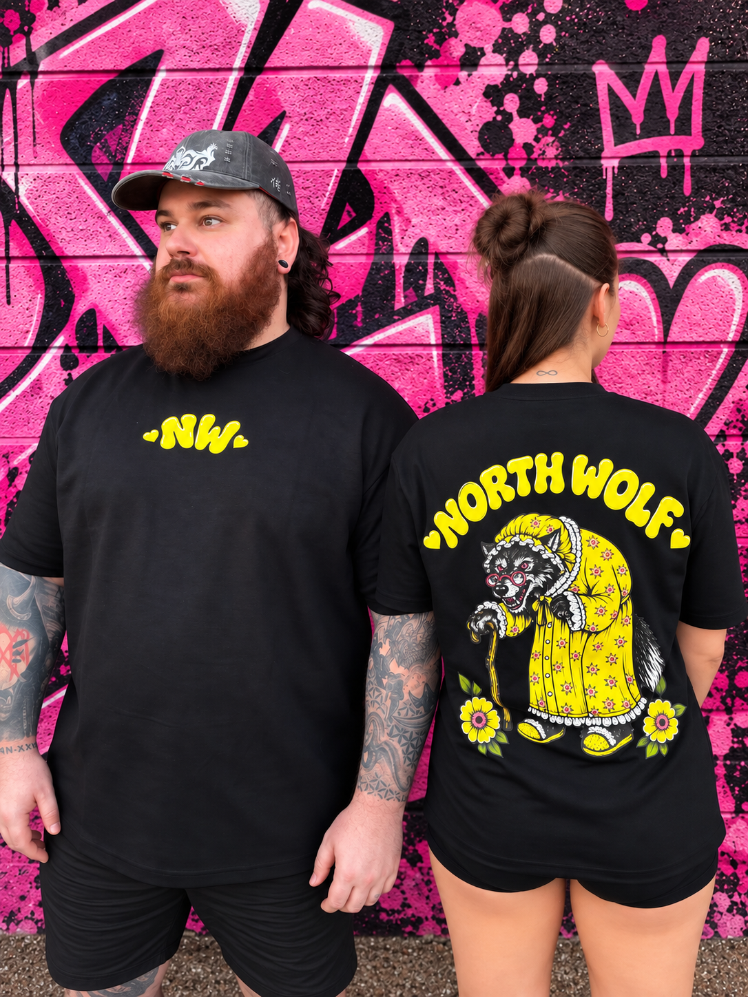 Big Bad Granny Wolf: Heavy Tee - Yellow